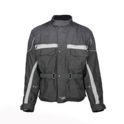 Size: L Used Advanced Experience All-Weather Jacket. Good 7.5/10 condition Black textile with Z-Liner waterproofing (needs re-impregnation). Shoulder/elbow armor, removable thermal lining, and Air-Vents.