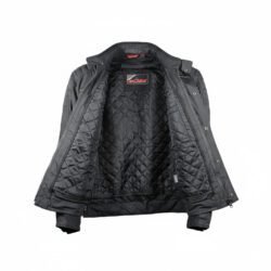 Used Büse Carson black textile touring jacket featuring a waterproof and breathable Humax membrane, removable thermal liner, ventilation vents, and a connection zipper.