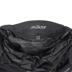 Used Büse black textile adventure pants with knee protection, a Sympatex waterproof membrane, ventilation vents, and a detachable thermal liner.