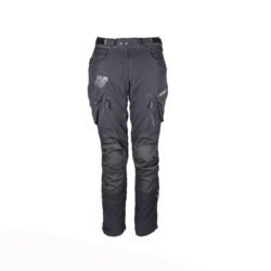 Used Büse black textile adventure pants with knee protection, a Sympatex waterproof membrane, ventilation vents, and a detachable thermal liner.