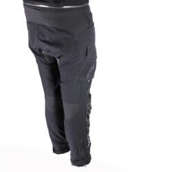Used Büse black textile adventure pants with knee protection, a Sympatex waterproof membrane, ventilation vents, and a detachable thermal liner.