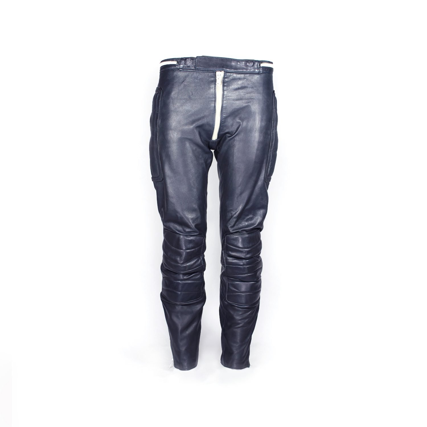 Marine Blue Leather Pants