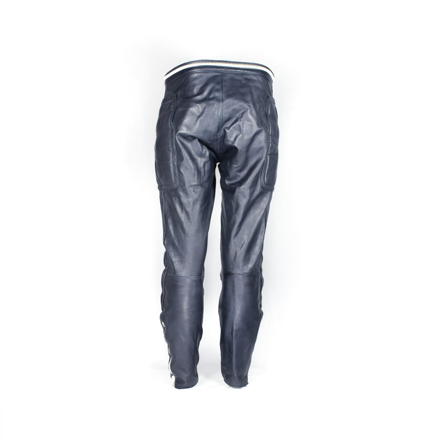 Marine Blue Leather Pants - Image 2
