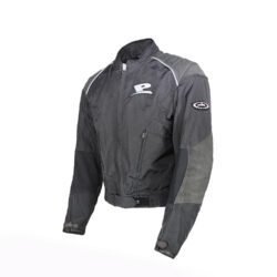 A used black and grey Probiker casual jacket in a mixed leather and textile design, size 50. In good condition with minor wear, it features a DryGate waterproof membrane, a full-circumference zipper for pants, and comes without the thermal liner