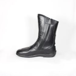 A pair of black ProBiker leather touring motorcycle boots in excellent 9/10 condition, size 40.