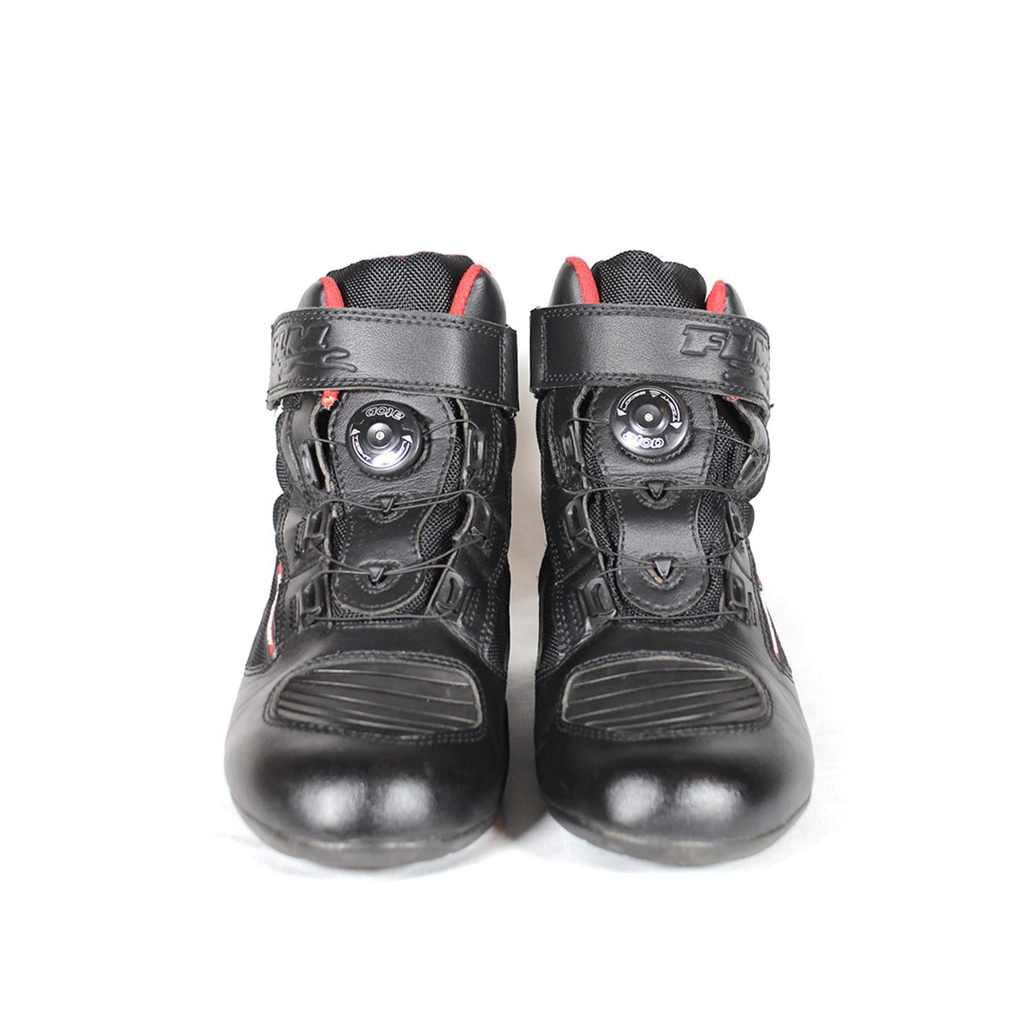 FLM 41 boots red black motorcycle rider style