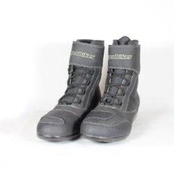 Dark grey faux leather casual city style motorcycle boots in excellent condition, size 47
