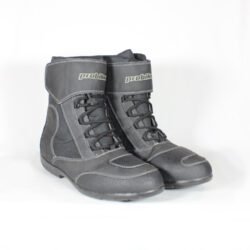 Dark grey faux leather casual city style motorcycle boots in excellent condition, size 47