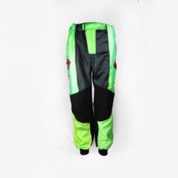 A pair of used black and green Zehetner Sportwear Cross pants in size XXL, featuring a Cross/Vintage style. Made of textile, they are in very good condition with no protectors and are not waterproof.