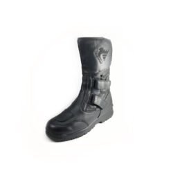Used Cycle Spirit CS Touring III black leather touring boots with heel, toe, and sole protection, showing very minor wear marks.