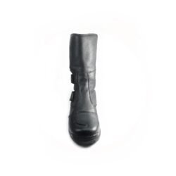 Used Cycle Spirit CS Touring III black leather touring boots with heel, toe, and sole protection, showing very minor wear marks.