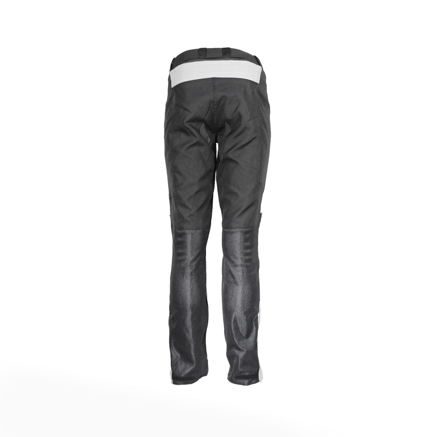 Used FLM black textile touring trousers with knee protection, a short combi-jacket connection zipper, and multiple adjustments for a perfect fit.