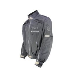 Used Pro Sports black casual textile jacket with Cordura reinforcement on shoulders and elbows, a back protector, ventilation vents, and reflective details.