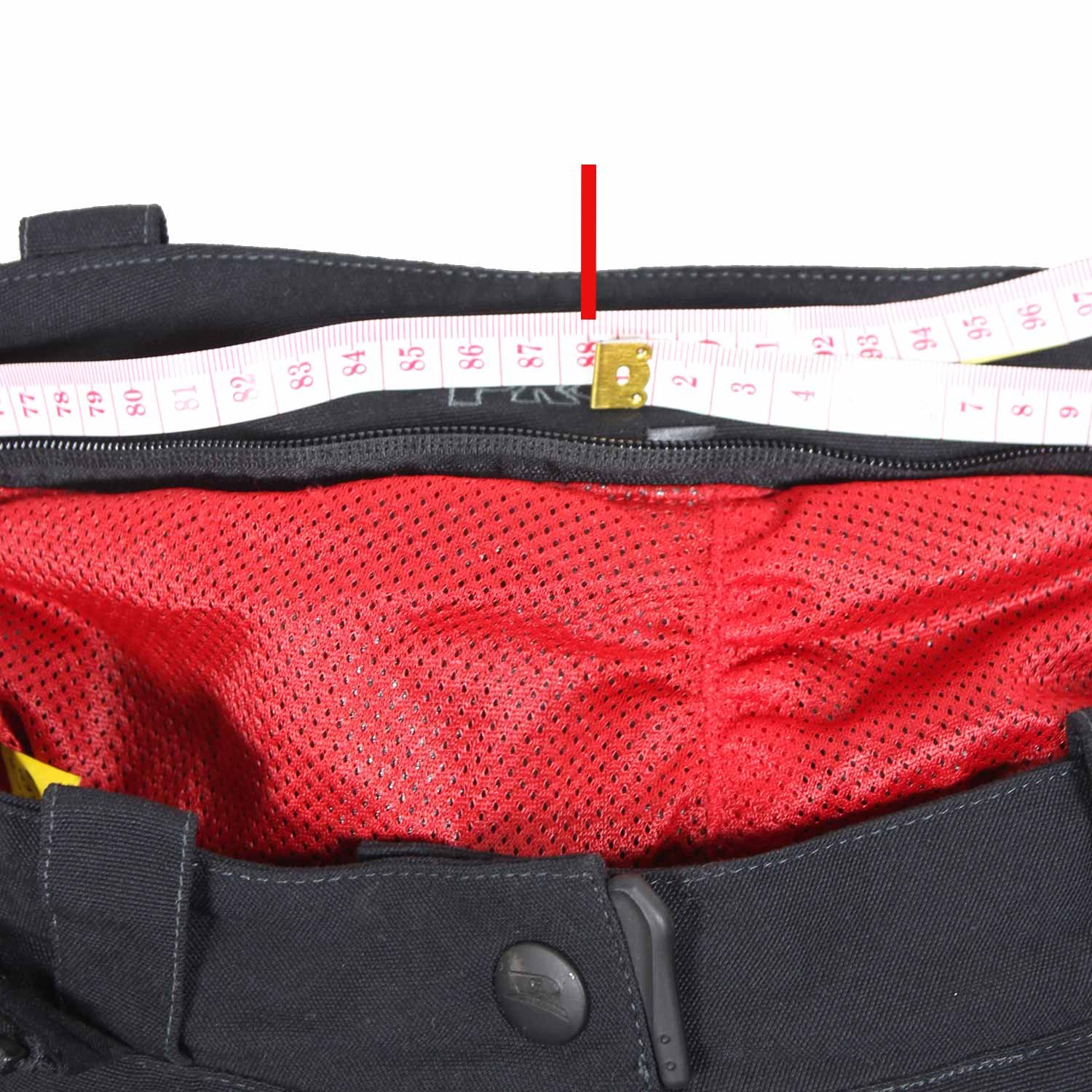 Used Probiker black and grey textile touring pants with knee protection, a Drygate waterproof membrane, and combi-jacket connection zippers.