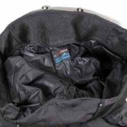 Used XPro black textile adventure trousers with knee protection, an Aqua-Kill waterproof membrane, ventilation vents, and a full combi-jacket connection zipper.