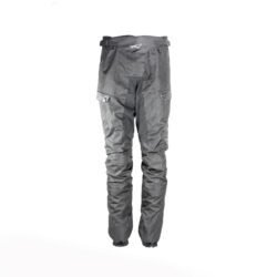 Used XPro black textile adventure trousers with knee protection, an Aqua-Kill waterproof membrane, ventilation vents, and a full combi-jacket connection zipper.
