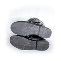 Probiker Touring black synthetic leather motorcycle boots, size 46 — durable touring boots with reinforced toe, ankle, and gear protection, partial waterproofing, and classic styling in fairly good condition.