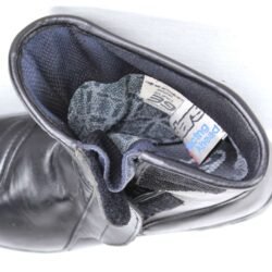 A pair of black leather Alpinestars Touring Classic boots in size 39. The boots feature a Gore-Tex waterproof membrane and protective reinforcements on the toes, shin, ankles, and heel, along with a reinforced sole, gear lever protection, and rear reflectors. They show minor wear marks.