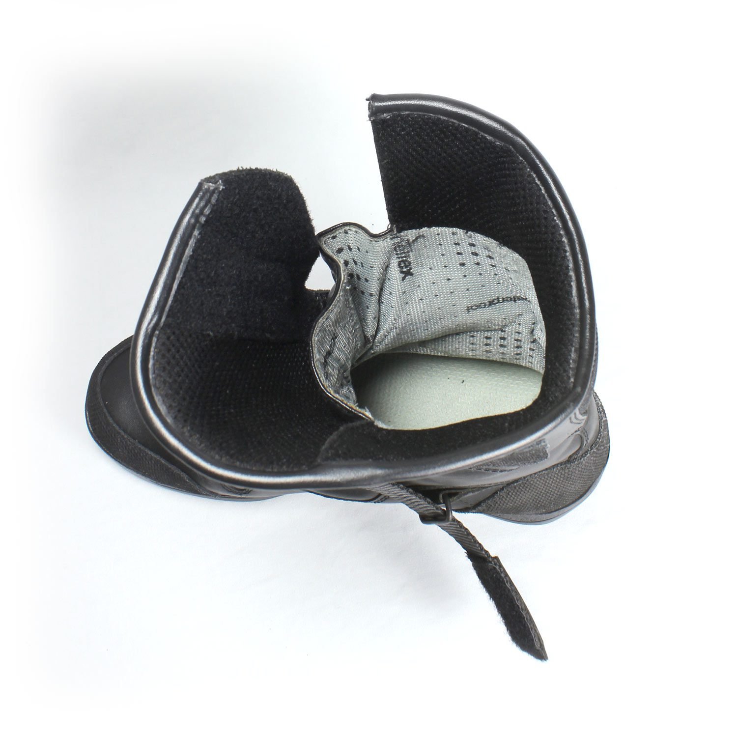 A pair of black leather Hein Gericke Bullson Cycko touring boots in size 37. They feature a Shettex waterproof membrane and protection for the toes, shin, ankles, and heel, with a reinforced sole. The boots show some wear marks, including a deep scratch on the side of the left boot.