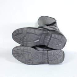 Polo Touring black leather motorcycle boots, size 41 — classic touring-style boots with reinforced toe, shin, ankle, and heel protection, partial waterproofing, and durable leather showing light wear marks.