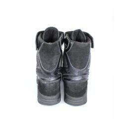 A pair of black leather Probiker women's casual riding boots in size 37. The boots feature ankle protection, a reinforced sole, and an air chamber in the sole for comfort while walking. They show minor wear marks.