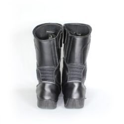 Probiker Touring black leather motorcycle boots, size 38 — touring-style boots offering good build quality, reinforced toe, shin, and ankle protection, partial waterproofing, and durable leather with minor wear marks.