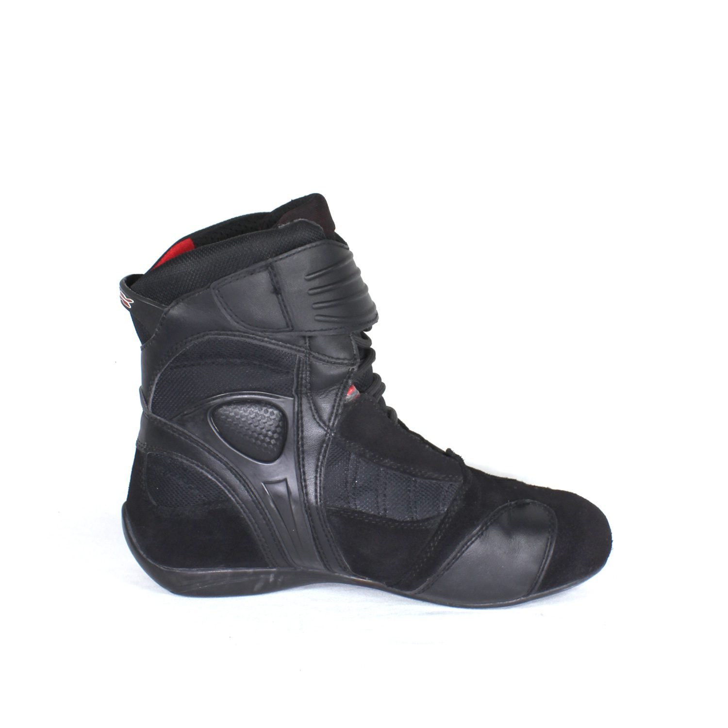 TCX X-Cube WR black leather motorcycle boots, size 39 — mid-height street and casual boots with Gore-Tex waterproof membrane, reinforced toe, ankle, and heel protection, flexible thin sole, and very good condition with minor wear marks.