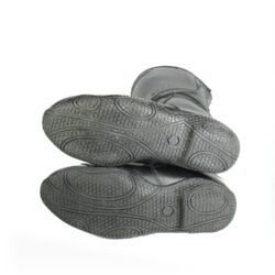 A pair of black Polo touring motorcycle boots, size 39, in very good condition. Made of full-grain leather with a PoloTex waterproof membrane, anti-slip sole, integrated reflective stripes, and comprehensive protection for the shin, ankles, heel, and toes