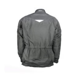 A black Büse touring and street motorcycle jacket, size 3XL, in good condition. Made of textile with multiple adjustment points for fit and CE protectors for shoulders, elbows, and back