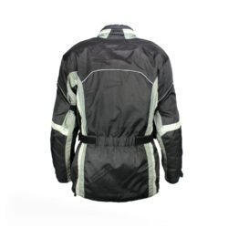 A black and grey Held touring and adventure motorcycle jacket, size L, in very good condition. Features a climate membrane for waterproofing and windproofing, a removable thermal liner, multiple adjustment points and pockets, and CE protectors at shoulders, elbows, and back.