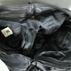 A pair of black Louis leather motorcycle trousers, size M 50 (86 cm waist), in good condition. Features a classic cruiser and chopper style with a 5-pocket jean design, belt loops, and high-quality cowhide construction.