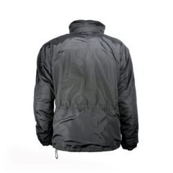 A black Renault Sport by Berik winter touring and adventure motorcycle jacket, size XL, in very good condition. Features a waterproof and windproof textile shell, a removable thermal liner, a hidden hood in the collar, and high-quality protectors for shoulders, elbows, and back.