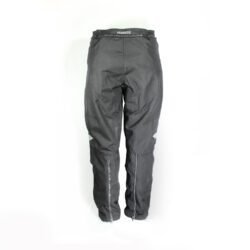 A pair of black Vanucci waterproof touring motorcycle trousers, size XL, in very good condition. Made of durable textile with a SympaTex membrane and features both short and full-length jacket connection zippers. Pockets for knee and hip protectors are included (protectors not provided)
