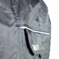 A black BLH all-season textile motorcycle jacket, size XL, in good condition. Features a waterproof climate membrane, removable thermal liner, CE-rated protection for shoulders, elbows, and back, and reflective stripes for visibility during touring and street riding.