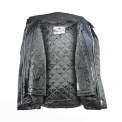 A black BLH all-season textile motorcycle jacket, size XL, in good condition. Features a waterproof climate membrane, removable thermal liner, CE-rated protection for shoulders, elbows, and back, and reflective stripes for visibility during touring and street riding.