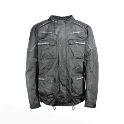 A black Bering Tank King Size textile motorcycle jacket for plus-sized riders, size W3XL/IT 58 (150 cm chest), in like-new condition. Features a waterproof climate membrane, CE-certified shoulder, elbow, and back protectors, height-adjustable elbow armor, and reflective detailing for touring.