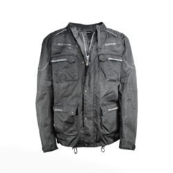 A black Bering Tank King Size textile motorcycle jacket for plus-sized riders, size W3XL/IT 58 (150 cm chest), in like-new condition. Features a waterproof climate membrane, CE-certified shoulder, elbow, and back protectors, height-adjustable elbow armor, and reflective detailing for touring.