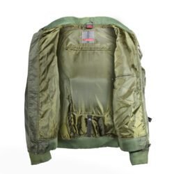 A green city and urban style textile motorcycle jacket, size 3XL, in very good condition. Features integrated protectors for shoulders, elbows, and back for essential riding safety.