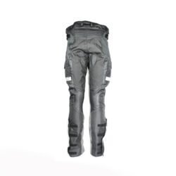 A pair of black FLM Adventure Technology touring and adventure textile motorcycle pants, men's size M (48-50), in very good condition. Features included knee protectors, side cargo pockets, a stretch panel, and thigh mesh vents for ventilation