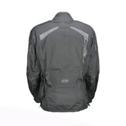 A black Held 4-Touring women's textile motorcycle jacket, size 3XL, in like-new condition. Features a waterproof Reissa-Z membrane, removable thermal liner, Knox shoulder and elbow protectors, Schoeller Kevlar stretch panels, multiple ventilation zips, and reflective elements for touring and adventure riding.