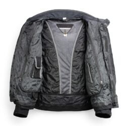 A black Held 4-Touring women's textile motorcycle jacket, size 3XL, in like-new condition. Features a waterproof Reissa-Z membrane, removable thermal liner, Knox shoulder and elbow protectors, Schoeller Kevlar stretch panels, multiple ventilation zips, and reflective elements for touring and adventure riding.