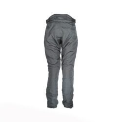 A pair of black Held women's adventure touring textile motorcycle pants, size DL, in very good condition. Features a waterproof climate membrane, abrasion-resistant fabric, and integrated knee and hip protectors.