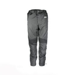 A pair of black IXS touring textile motorcycle pants, size 2XL, in good condition. Features durable Cordura nylon construction, a waterproof Reissa membrane, CE-approved knee protectors, hip protectors, and a jacket connection zipper.