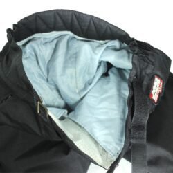 A pair of black IXS women's touring and street textile motorcycle pants, size L, in good condition. Features a waterproof Gore-TEX membrane, removable thermal liner, and soft foam protectors for knees and hips.