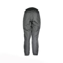 A pair of black IXS women's touring and street textile motorcycle pants, size L, in good condition. Features a waterproof Gore-TEX membrane, removable thermal liner, and soft foam protectors for knees and hips.