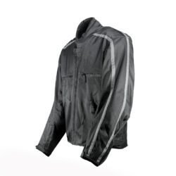 A black Probiker classic-style textile motorcycle jacket, size XXL, in like-new condition. Features integrated shoulder, elbow, and back protectors for touring and street riding in fair weather.