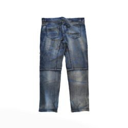 Men's denim blue wear-resistant stretch denim motorcycle riding jeans with removable knee and hip protectors